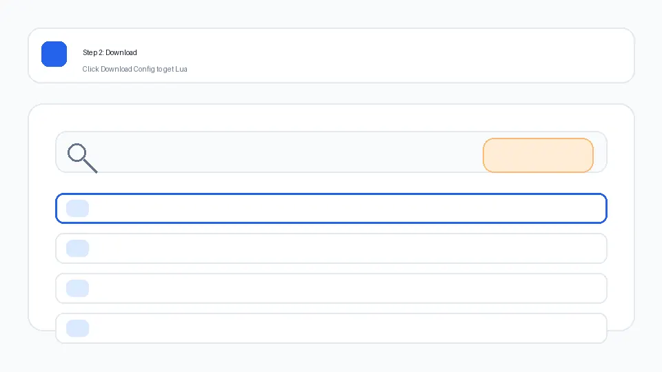 在方舟助手点击下载配置按钮并获取 Lua 文件的示意图